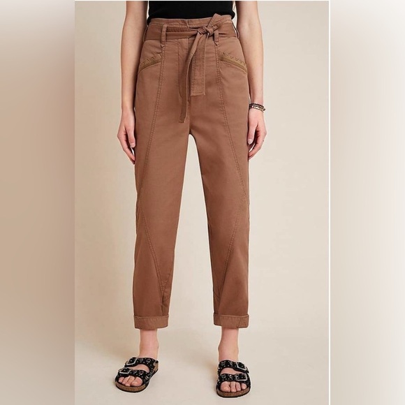 Anthropologie Pants - ANTHROPOLOGIE Ellie Brown Embroidered Utility Pants Size 10